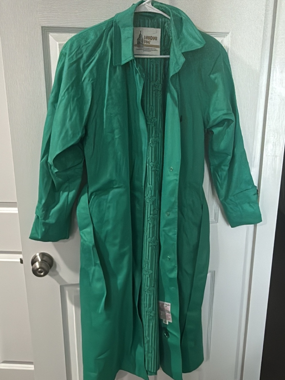 London Fog Teal Button-Front Long Coat